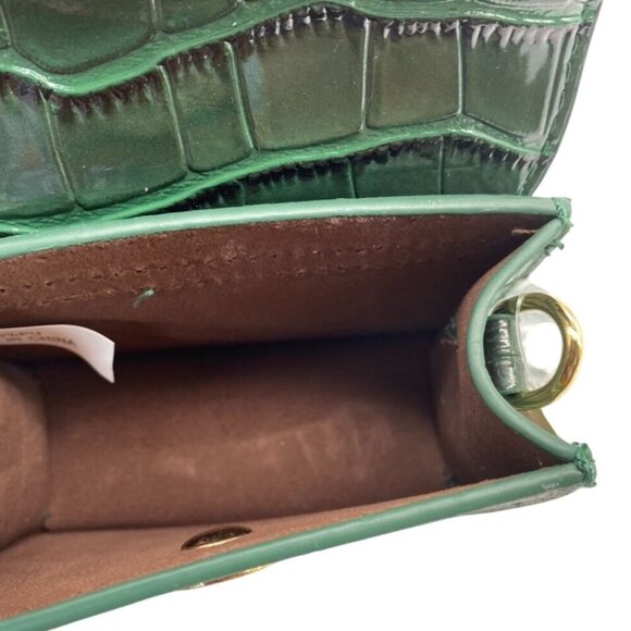Mini Green Croc Embossed Polyurethane Leather Convertible Shoulder & Handbag - Picture 2 of 4